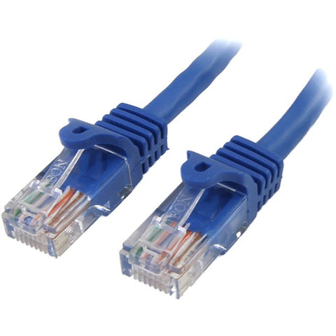 StarTech 1 ft Blue Cat5e Snagless RJ45 UTP Patch Cable - 1ft Patch Cord