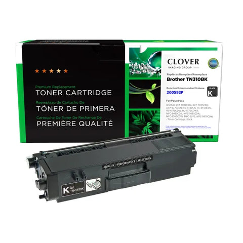 Clover Technologies Group, LLC Remanufactured Black Toner Cartridge (Alternative for Brother TN310BK) (2500 Yield)