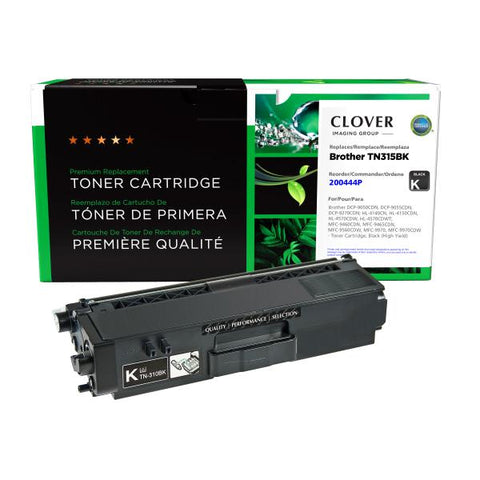 Clover Technologies Group, LLC Remanufactured High Yield Black Toner Cartridge (Alternative for Brother TN315BK) (6000 Yield)