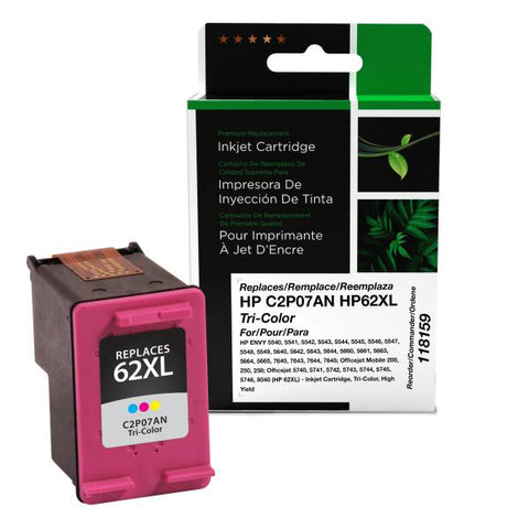 Clover Technologies Group, LLC Remanufactured High Yield Tricolor Inkjet Cartridge (Alternative for HP C2P07AN 62XL) (415 Yield)