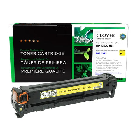 Clover Technologies Group, LLC Remanufactured Yellow Toner Cartridge (Alternative for HP CB542A 125A) (1400 Yield)