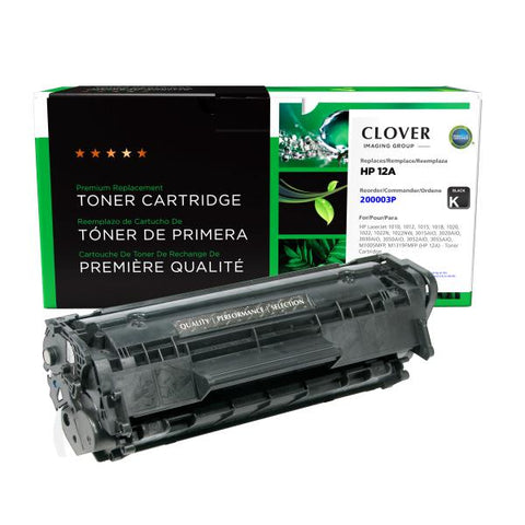 Clover Technologies Group, LLC Remanufactured Toner Cartridge (Alternative for HP Q2612A 12A) (2000 Yield)