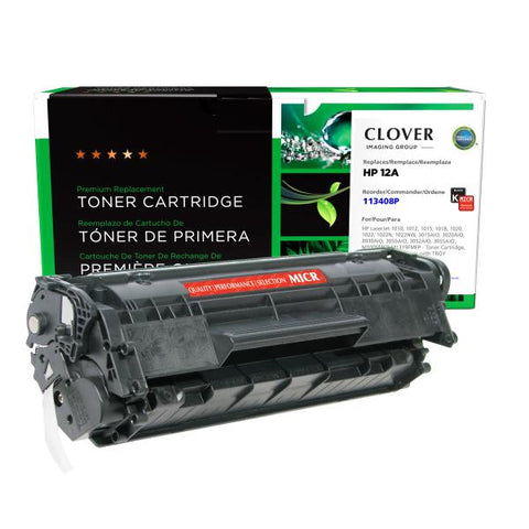 Clover Technologies Group, LLC Remanufactured MICR Toner Cartridge (Alternative for HP Q2612A 12A) (2000 Yield)