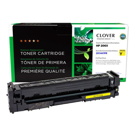Clover Technologies Group, LLC Clover Imaging Remanufactured High Yield Yellow Toner Cartridge for HP W2112X (HP 206X)