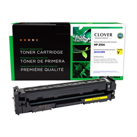 Clover Technologies Group, LLC Clover Imaging Remanufactured Yellow Toner Cartridge (Reused OEM Chip) for HP W2312A (HP 215A)