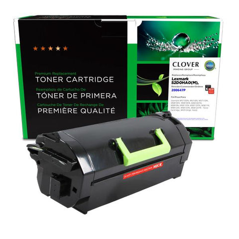 Clover Technologies Group, LLC Remanufactured High Yield MICR Toner Cartridge (Alternative for Lexmark 52D0HA0 52D1H00 52D1H0L) (25000 Yield)