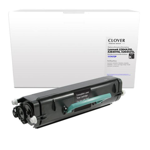 Clover Technologies Group, LLC Remanufactured High Yield Toner Cartridge (Alternative for Lexmark X264H21G X264A21G) (9000 Yield)