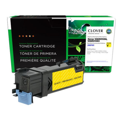 Clover Technologies Group, LLC Remanufactured High Yield Yellow Toner Cartridge (Alternative for Xerox 106R01596 106R01593) (2500 Yield)