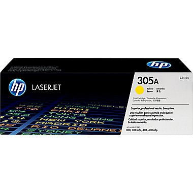 HP 305A (CE412A) Yellow Original LaserJet Toner Cartridge (2600 Yield)