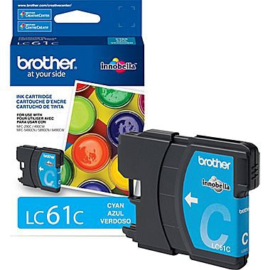 Brother LC61CSCARTRIDGES YIELD 325,CYAN