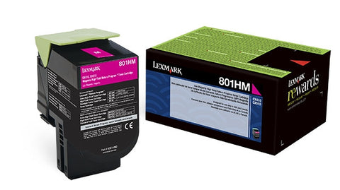 Lexmark (801HM) High Yield Magenta Return Program Toner Cartridge (3000 Yield)