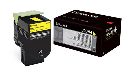 Lexmark (800H4) High Yield Yellow Toner Cartridge (3000 Yield)