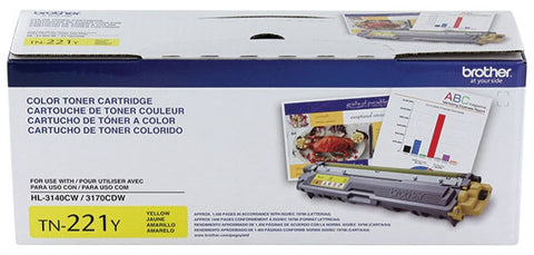 Brother OEM Brother  (TN221Y) Toner Cartridge, Yellow, 1.4K Yield