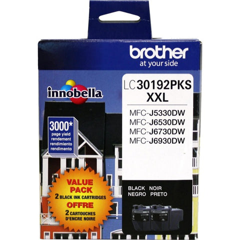 Brother Brother Black Ink Cartridge, Super High Yield, 2/Pack (LC30192PKS)
