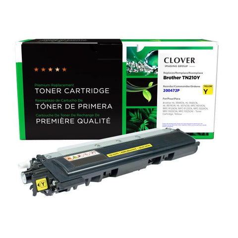 Clover Technologies Group, LLC Remanufactured Yellow Toner Cartridge (Alternative for Brother TN210Y) (1400 Yield)