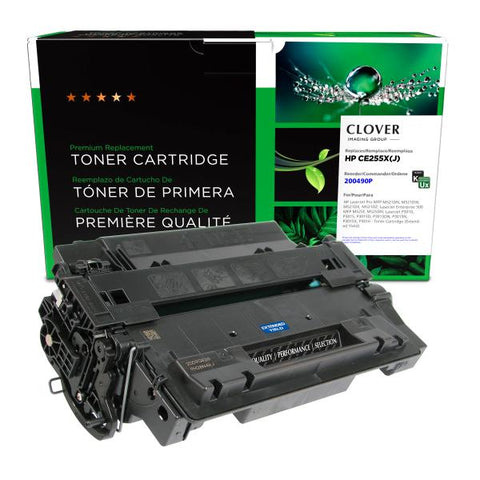 Clover Technologies Group, LLC Remanufactured Extended Yield Toner Cartridge (Alternative for HP CE255X 55X) (20000 Yield)