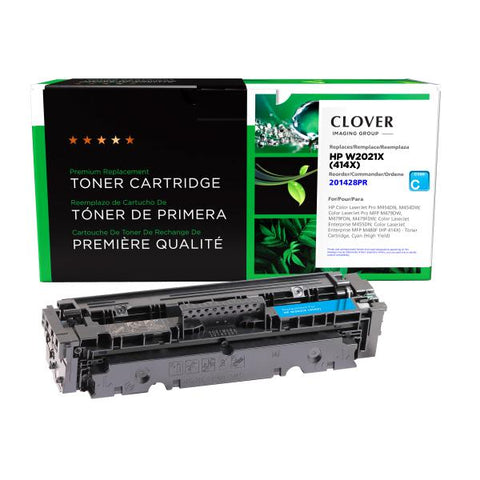 Clover Technologies Group, LLC Clover Imaging Remanufactured High Yield Cyan Toner Cartridge for HP W2021X (HP 414X)