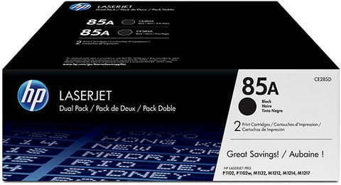 HP 85A (CE285D) LaserJet Pro P1102 P1109 M1212 M1217 MFP 2-Pack Black Original LaserJet Toner Cartridges (2 x 1600 Yield)
