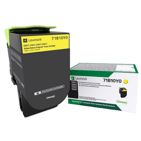Lexmark CS317 CS417 CS517 CX317 CX417 CX517 Yellow Return Program Toner Cartridge (2300 Yield)