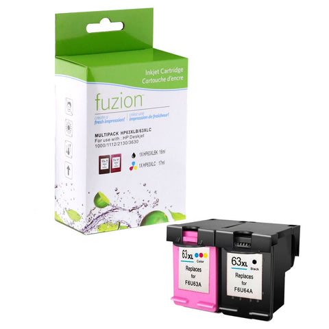 Fuzion HP #63XL Remanufactured Inkjet Set - Black/CMY