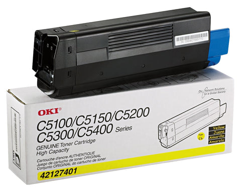 OKI Data C5100 C5150 C5200 C5300 C5400 C5510 MFP High Yield Yellow Toner Cartridge (5000 Yield)